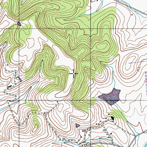 Topographic Map of Mars Mausoleum, TN