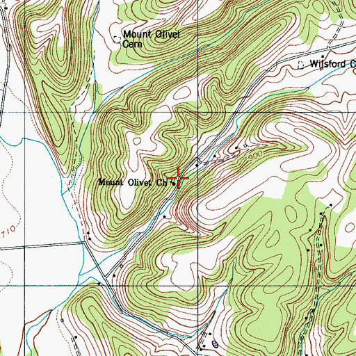 Topographic Map of Mount Ollie School (historical), TN