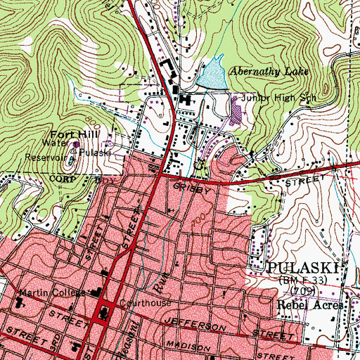Topographic Map of North End Park, TN