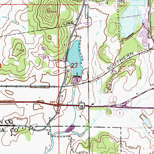 Topographic Map of Rod and Reel Lake, AL