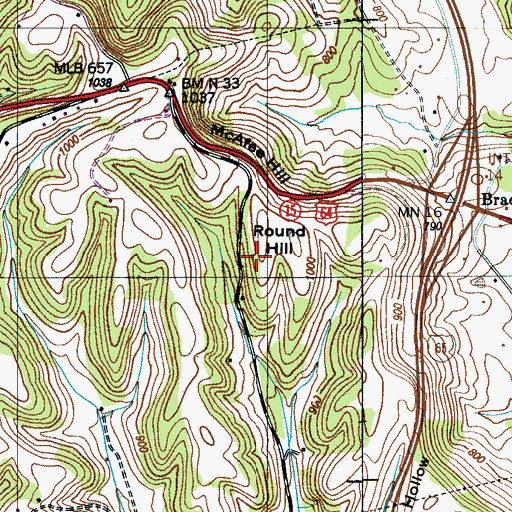Topographic Map of Round Hill Church (historical), TN
