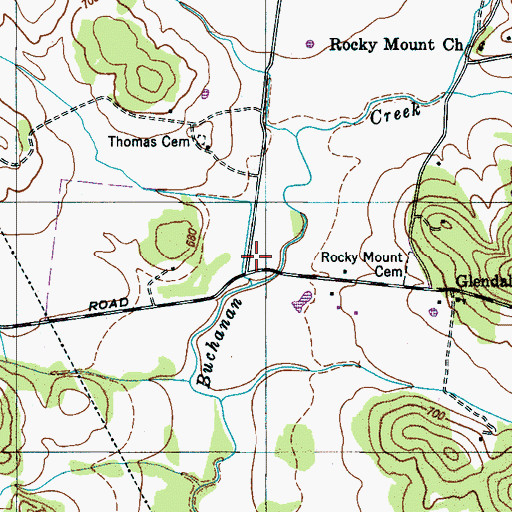 Topographic Map of Sharon Church (historical), TN