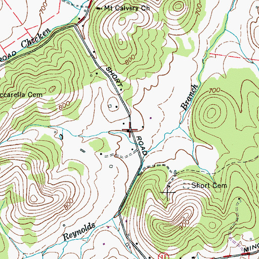 Topographic Map of Shorts School (historical), TN