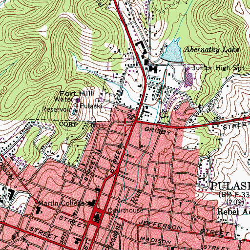 Topographic Map of Turner Park, TN