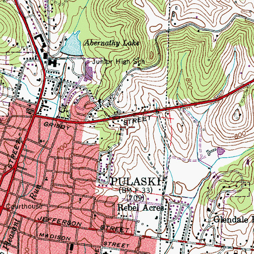 Topographic Map of Victoria Park, TN