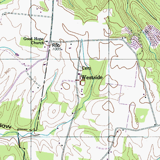 Topographic Map of Westside School (historical), TN