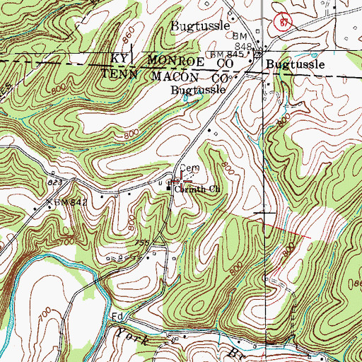 Topographic Map of Corinth School (historical), TN