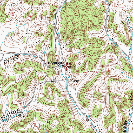 Topographic Map of Ebenezer School (historical), TN