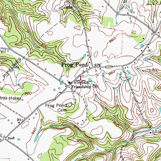 Topographic Map of Frog Pond School (historical), TN