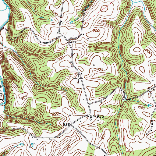 Topographic Map of Highland School (historical), TN