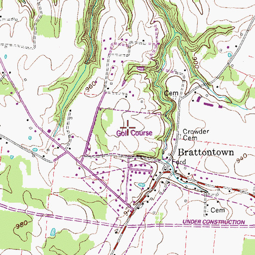 Topographic Map of Macon County Golf Course, TN