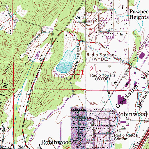 Topographic Map of Rock Mountain Lake Dam, AL