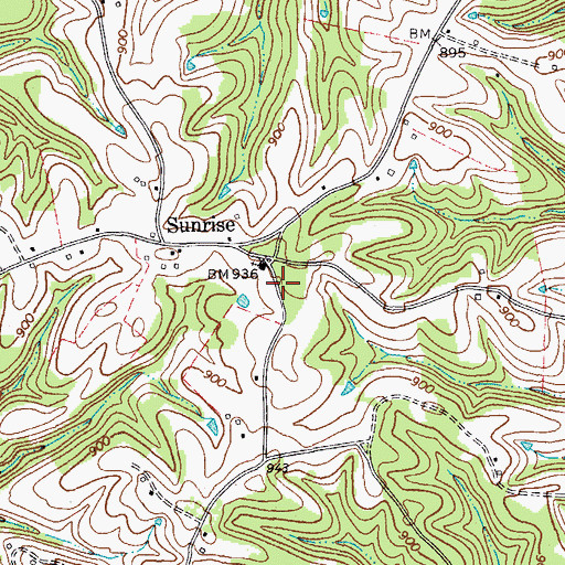 Topographic Map of Sunrise School (historical), TN