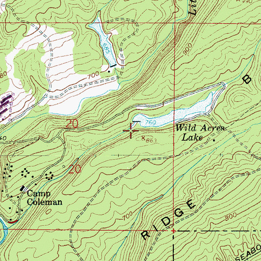 Topographic Map of Wild Acres Lake Dam, AL