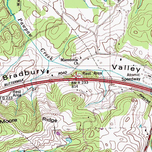 Topographic Map of Acme School (historical), TN