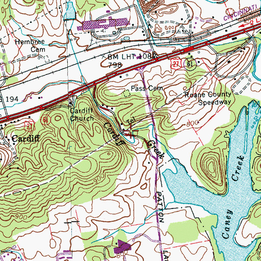 Topographic Map of Cardiff School (historical), TN