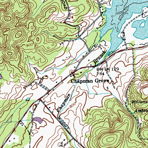 Topographic Map of Chapman Grove Church, TN