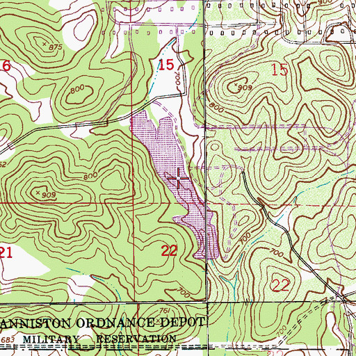 Topographic Map of Cone Reservoir, AL