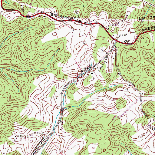 Topographic Map of Dogwood Church (historical), TN