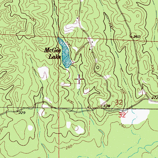 Topographic Map of McGee Dam, AL