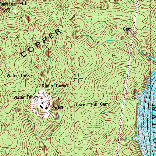 Topographic Map of Gravel Hill School (historical), TN