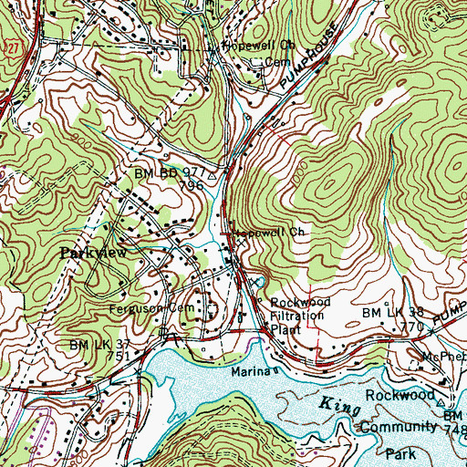 Topographic Map of Hopewell School (historical), TN