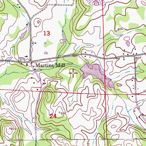 Topographic Map of Blue Eye Creek Watershed Dam Number 2, AL
