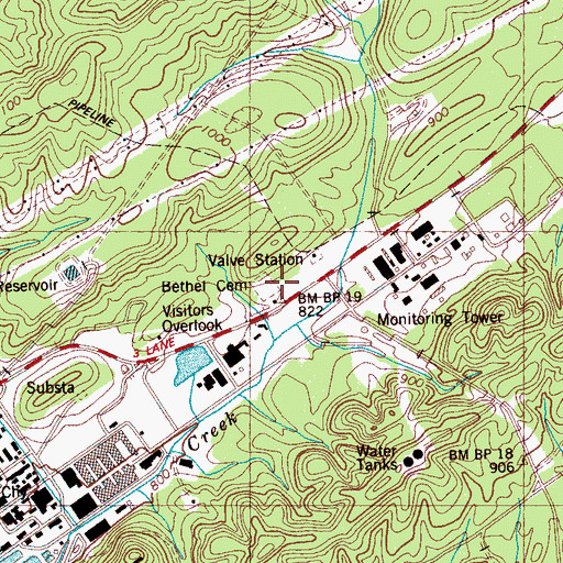 Topographic Map of New Bethel Church (historical), TN