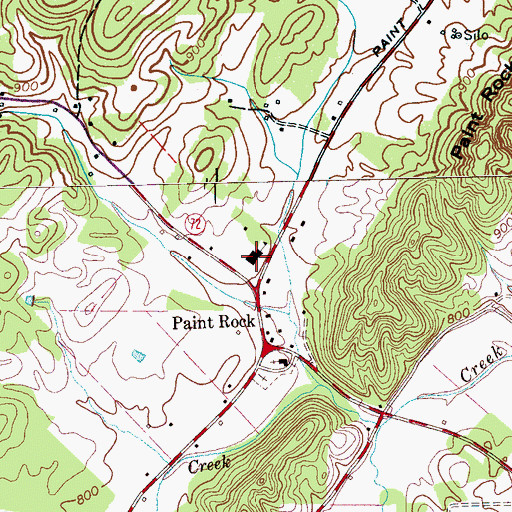 Topographic Map of Paint Rock School, TN