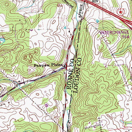Topographic Map of Pawpaw Church, TN