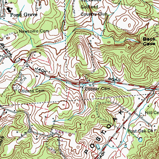 Topographic Map of Possum Trot Church (historical), TN