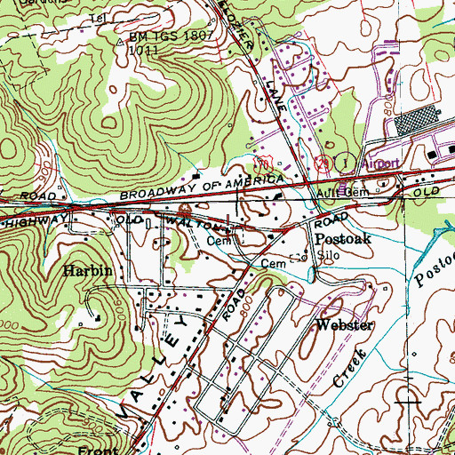 Topographic Map of Post Oak Springs Church, TN