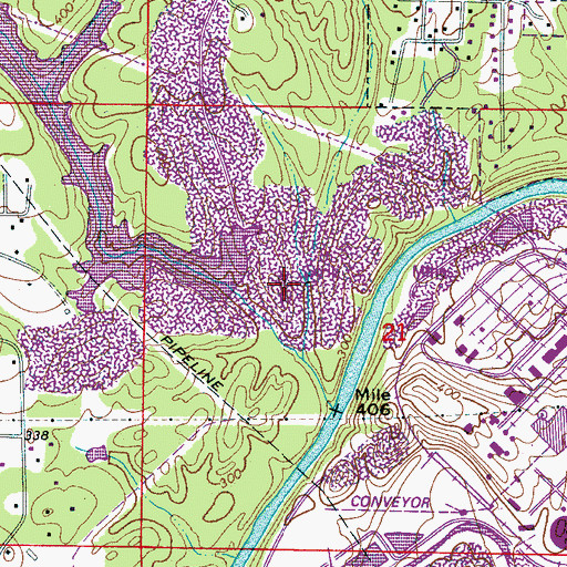 Topographic Map of Miller Steam Plant Water Storage, AL