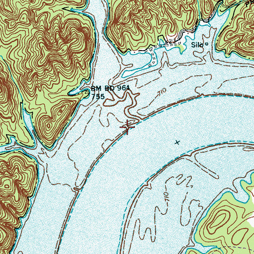 Topographic Map of Rockwood Landing (historical), TN