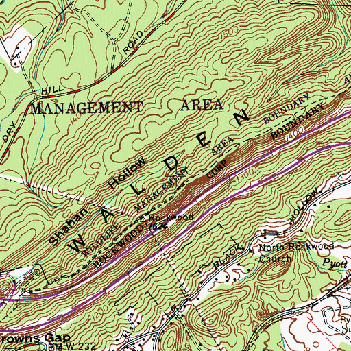 Topographic Map of Rockwood Mine, TN