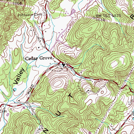 Topographic Map of Shady Grove School (historical), TN