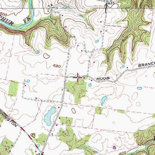 Topographic Map of Chestnut Grove School (historical), TN