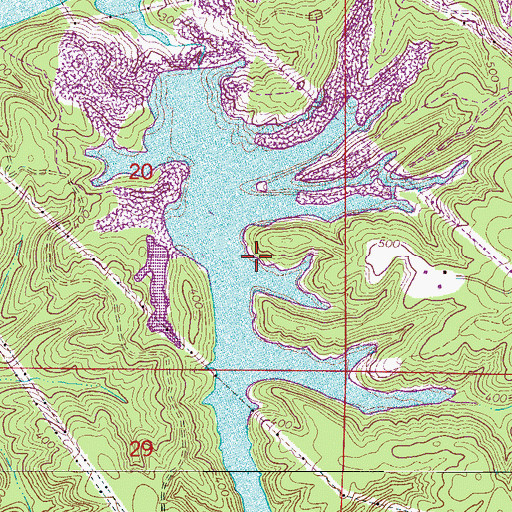 Topographic Map of Rattlesnake Lake, AL