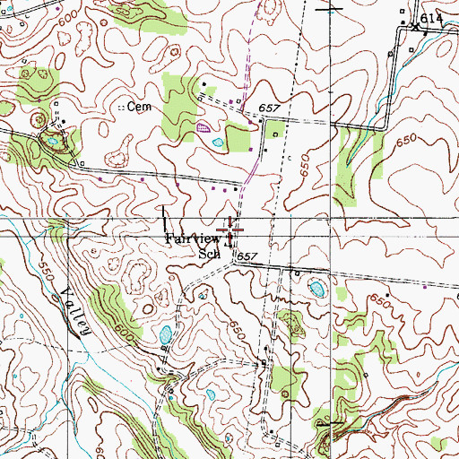 Topographic Map of Fairview Baptist Church, TN