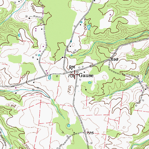 Topographic Map of Gause School (historical), TN