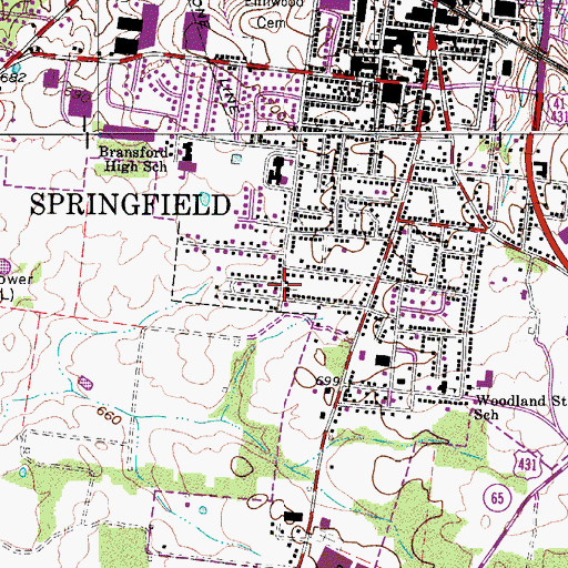 Topographic Map of Greater South Baptist Church, TN