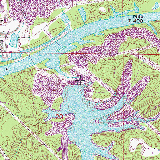 Topographic Map of Rattlesnake Dam, AL