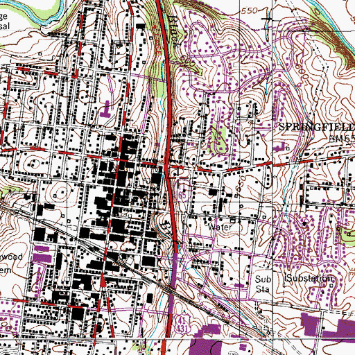 Topographic Map of Jesse Holman Jones Hospital, TN