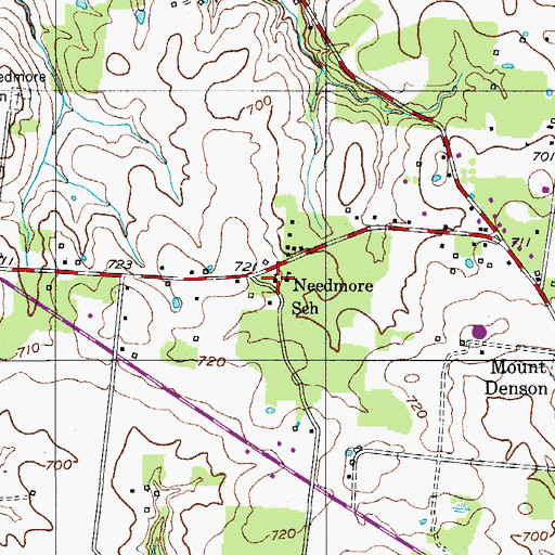 Topographic Map of Mount Olive Baptist Church, TN