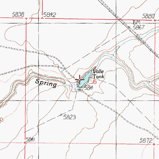 Topographic Map of Valle Tank, AZ