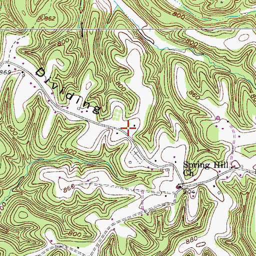 Topographic Map of Oak Grove School (historical), TN