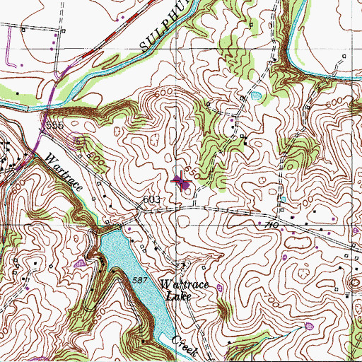 Topographic Map of Springfield High School, TN