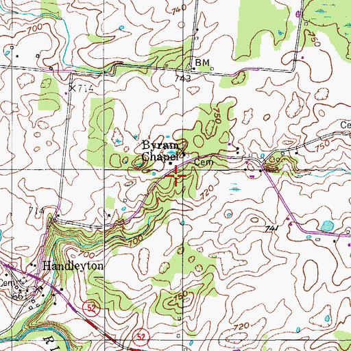 Topographic Map of Union Hall School (historical), TN