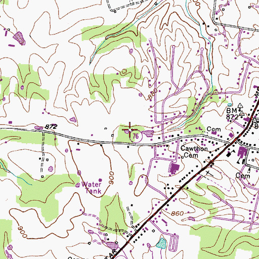 Topographic Map of White House City Park, TN