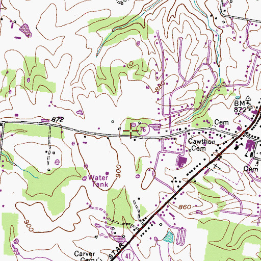 Topographic Map of White House Library, TN